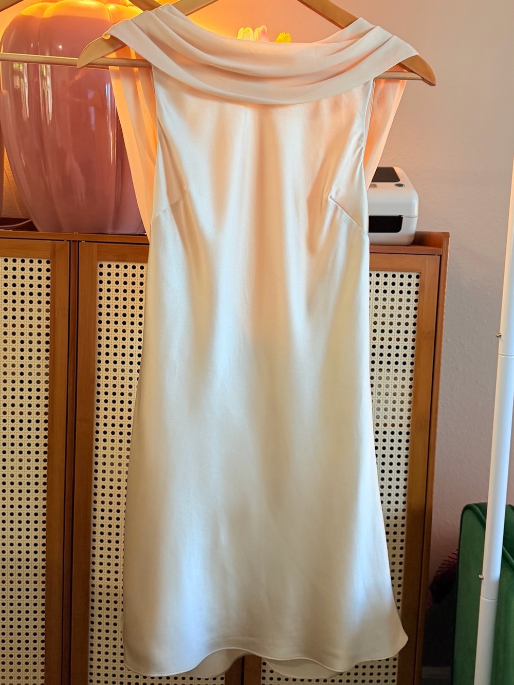 Reformation Jonelle Silk Dress In Almond, NWOT, NEVER WORN, NO FLAWS. - Picture 11 of 12